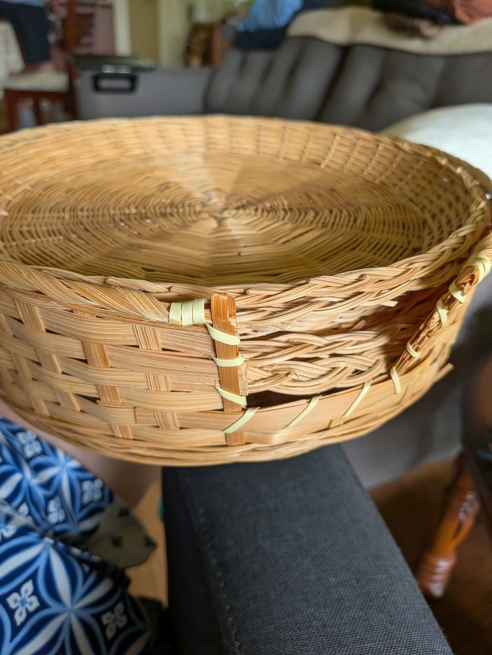Handwoven Rattan Storage Basket - Natural - Picture 3 of 5